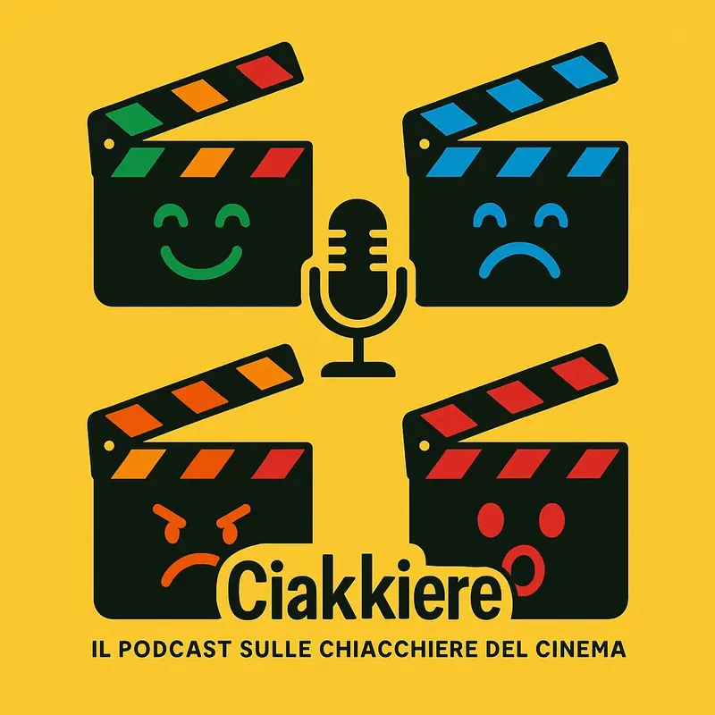 Locandina del podcast Ciakkiere, con quattro ciak e un microfono